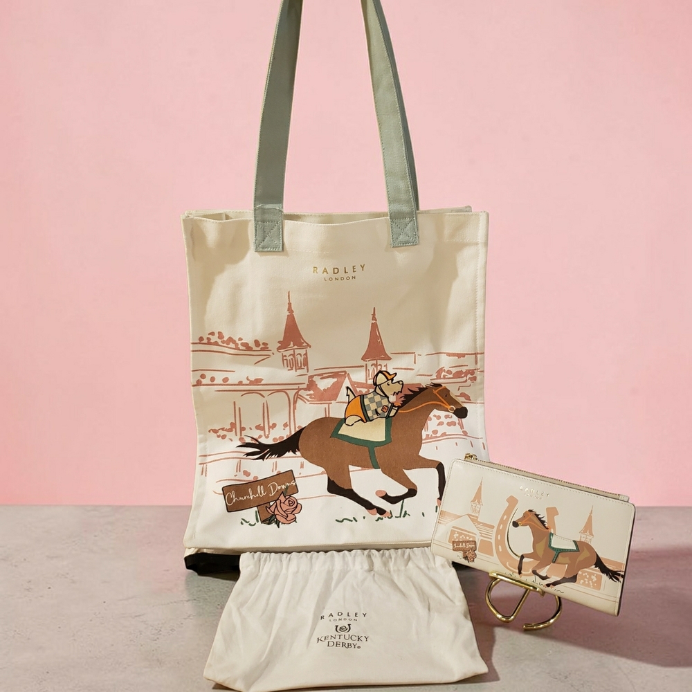 NWT! SET! Radley London Churchill Downs Kentucky Derby Tote w/ Wallet & Dusty